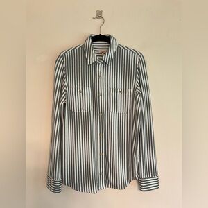 Faherty Brand Legend Sweater Shirt~Blue Stripe~Small~NWOT